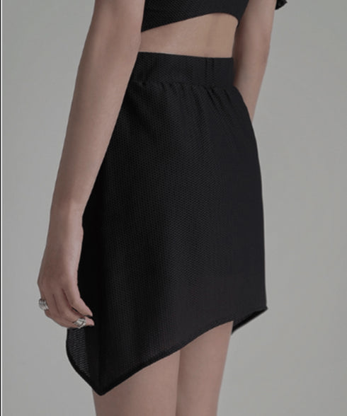 Asymmetric Skirted Flare Pants